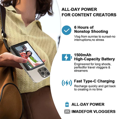 "Wireless Selfie Screen for Smartphone – Vlogging & Live Streaming"
